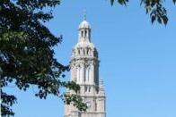 The steeple of the Church of Immaculate Conception